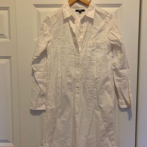 White Button Down Shirt Dress Coverup